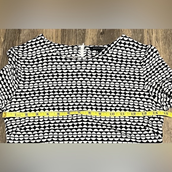 Banana Republic Black White Silk Long Sleeve Women’s  Shift Dress (Sz 0) - Picture 12 of 13